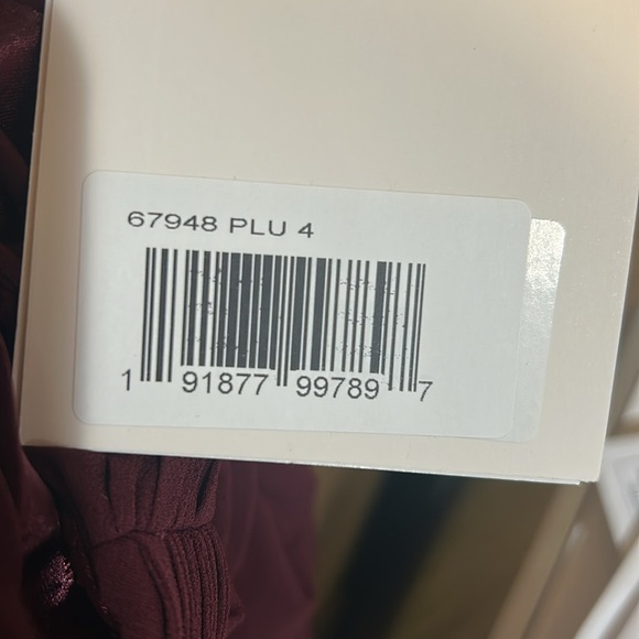 Mac Duggal 67948 NWT Plum Pleated Cut Out Long Sleeve Lace Up Tiered Gown - Picture 9 of 9